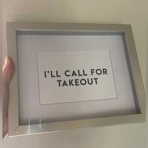 Original art matted 8x10” print kitchen chef bachelor pad I’ll call for takeout